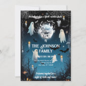 Aangepaste Halloween Party met geesten en Blue Nig Kaart (Voorkant)