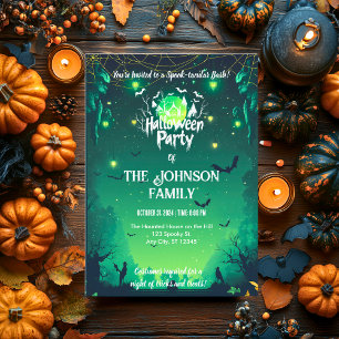 Aangepaste Halloween Party met Groene Lantaarns &  Kaart