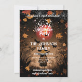 Aangepaste Halloween Party met Herfst Bladeren & V Kaart (Voorkant)