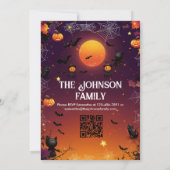 Aangepaste Halloween Party met zwarte katten en po Kaart (Achterkant)