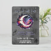 Aangepaste Halloween Party Nodig Creepy Moon uit Kaart (Staand voorkant)
