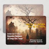 Aangepaste Halloween Party Nodig Graveyard uit Kaart (Voorkant / Achterkant)