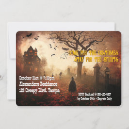 Aangepaste Halloween Party Nodig Graveyard uit Kaart