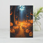 Aangepaste Halloween Party Pompoen Creepy Forest Kaart (Staand voorkant)