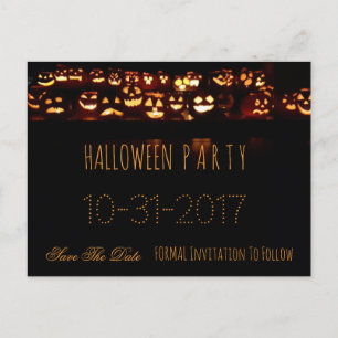 Aangepaste Halloween Party Save De Datum Pompoen Aankondigingskaart