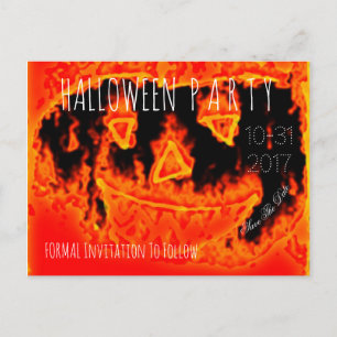 Aangepaste Halloween Party Save The Date Pompoen F Aankondigingskaart