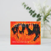 Aangepaste Halloween Party Save The Date Pompoen F Aankondigingskaart (Staand voorkant)