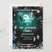 Aangepaste Halloween Party Spooky Ghosts & Blauwgr Kaart (Voorkant)