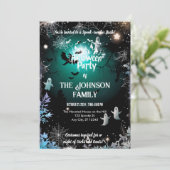 Aangepaste Halloween Party Spooky Ghosts & Blauwgr Kaart (Staand voorkant)