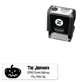 Aangepaste Halloween pompoen partij adres inkt ste Zelfinktende Stempel (In situ)