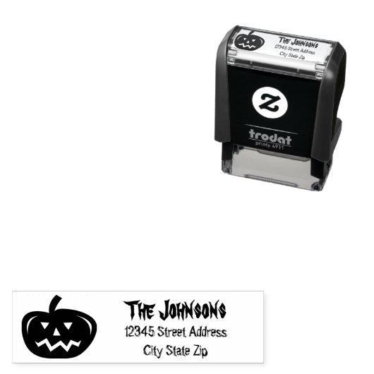 Aangepaste Halloween pompoen partij adres inkt ste Zelfinktende Stempel (In situ)