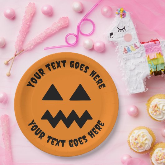 Aangepaste Halloween Pompoen Sinaasappel Papier Bo Papieren Bordje (Feest)