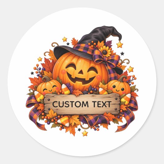 Aangepaste Halloween Pompoen Sticker (Voorkant)