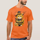 Aangepaste Halloween Ramen Tabby Cat Matching T-shirt (Voorkant)