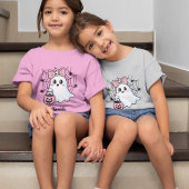Aangepaste Halloween Schattigee Ghost Girls Sweats T-shirt