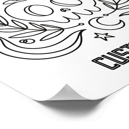 Aangepaste Halloween schedel & pompoen kleurplaat Poster (Hoek)