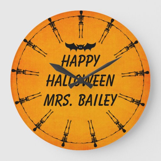 Aangepaste halloween Skeletklok Grote Klok (Voorkant)