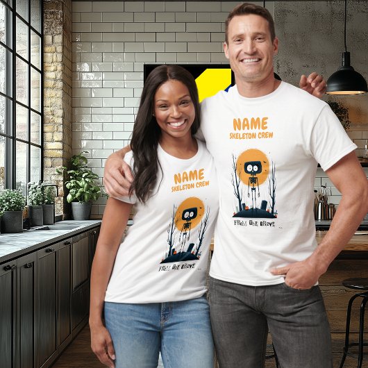 Aangepaste Halloween Skeleton Crew T-shirt