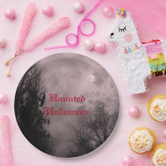 Aangepaste Halloween Sky met Ravens Red Mist Bord (Feest)