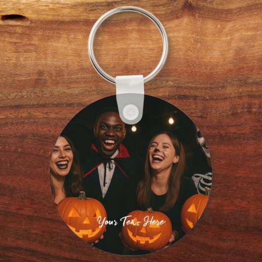Aangepaste Halloween Sleutelhanger – Foto & Tekst  (Achterkant)