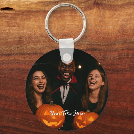 Aangepaste Halloween Sleutelhanger – Foto & Tekst  (Voorkant)