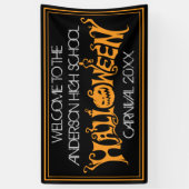 Aangepaste Halloween-spookhuis Carnaval Zwart Spandoek (Verticaal)