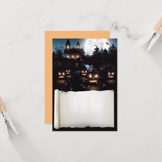 Aangepaste halloween Spooky Night Kaart (Voorkant / Achterkant in situ)