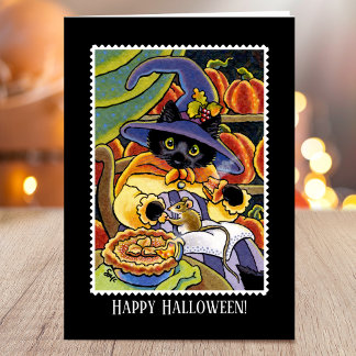 Aangepaste Halloween Taart Heks Black Cat Mouse Ka Kaart