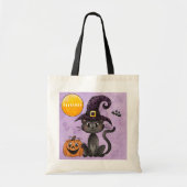 Aangepaste Halloween Trick or treat Black Cat Pump Tote Bag (Voorkant)