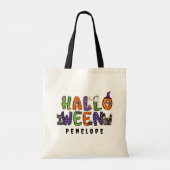 Aangepaste Halloween Trick or treat Feestelijke El Tote Bag (Achterkant)