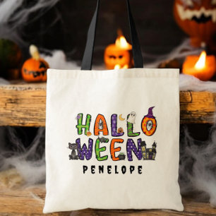 Aangepaste Halloween Trick or treat Feestelijke El Tote Bag