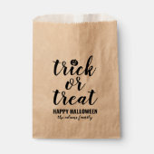 Aangepaste halloween trick or treat modern script bedankzakje (Voorkant)