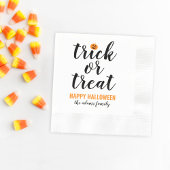 Aangepaste halloween trick or treat modern script servet