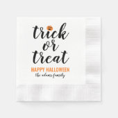 Aangepaste halloween trick or treat modern script servet (Voorkant)