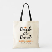 Aangepaste halloween trick or treat modern script tote bag (Achterkant)