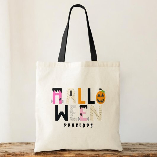 Aangepaste Halloween Trick or treat Mummy Pumpkin Tote Bag