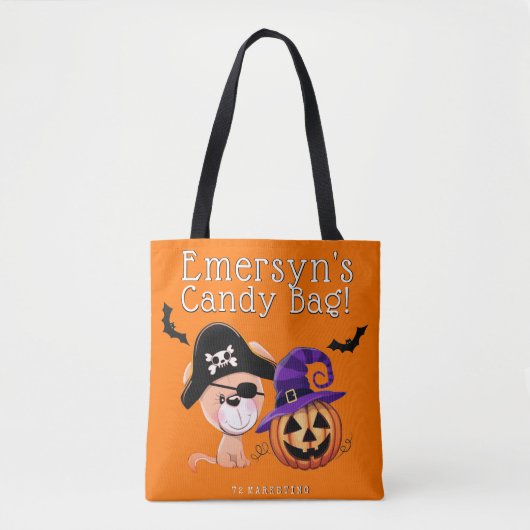 Aangepaste Halloween Trick or treat Snoep Bag Tote Bag (Voorkant)