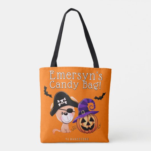 Aangepaste Halloween Trick or treat Snoep Bag Tote Bag (Achterkant)