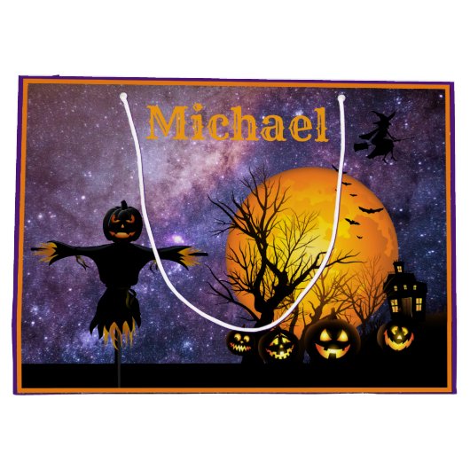 Aangepaste halloween Trick or treat tas Groot Cadeauzakje (Achterkant)