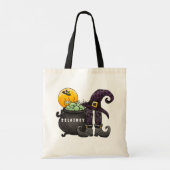 Aangepaste Halloween Trick or treat Witch Bat Caul Tote Bag (Achterkant)