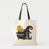 Aangepaste Halloween Trick or treat Witch Bat Caul Tote Bag (Voorkant)
