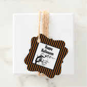 Aangepaste Halloween Uil op Tak met Maan Bedankjes Labels (In situ)