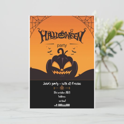 Aangepaste halloween uitnodiging voor halloween fe (Staand voorkant)