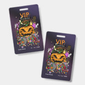 Aangepaste Halloween VIP All Access Pas Behekste F Badge (Voor- en achterkant)