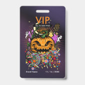 Aangepaste Halloween VIP All Access Pas Behekste F Badge (Achterkant)