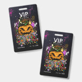 Aangepaste Halloween VIP All Access Pas Griezelfig Badge (Voor- en achterkant)