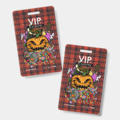 Aangepaste Halloween VIP All Access Pas Rustige He Badge (Voor- en achterkant)