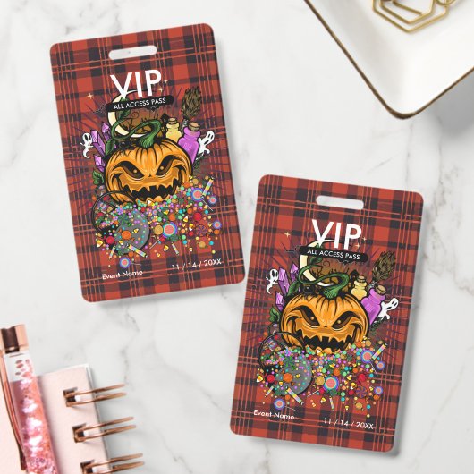 Aangepaste Halloween VIP All Access Pas Rustige He Badge (Kantoor)