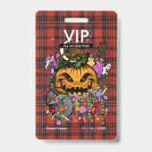 Aangepaste Halloween VIP All Access Pas Rustige He Badge (Achterkant)