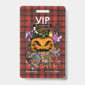 Aangepaste Halloween VIP All Access Pas Rustige He Badge (Voorzijde)